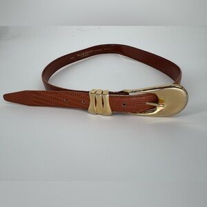 Vintage Cipriani Tan Butterscotch Italian Calfskin Leather Belt Large